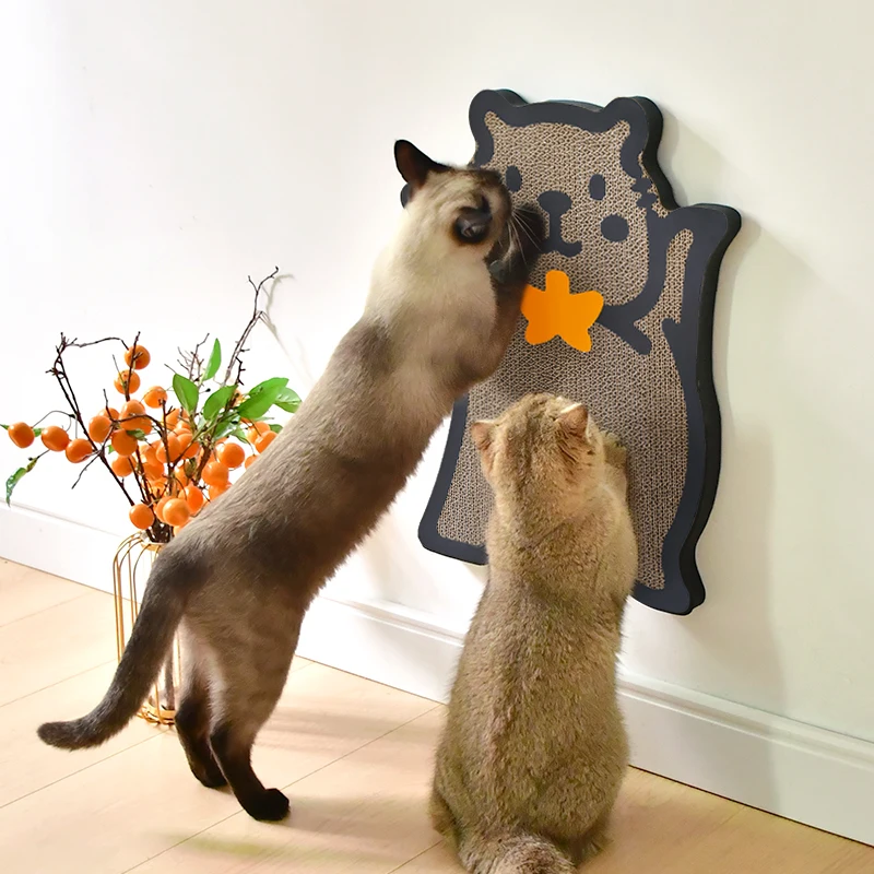 

Capybara Shape Cat Scratcher Vertical Scratching Board for Cats Kittens Cardboard Wall Mounted Scratch Board