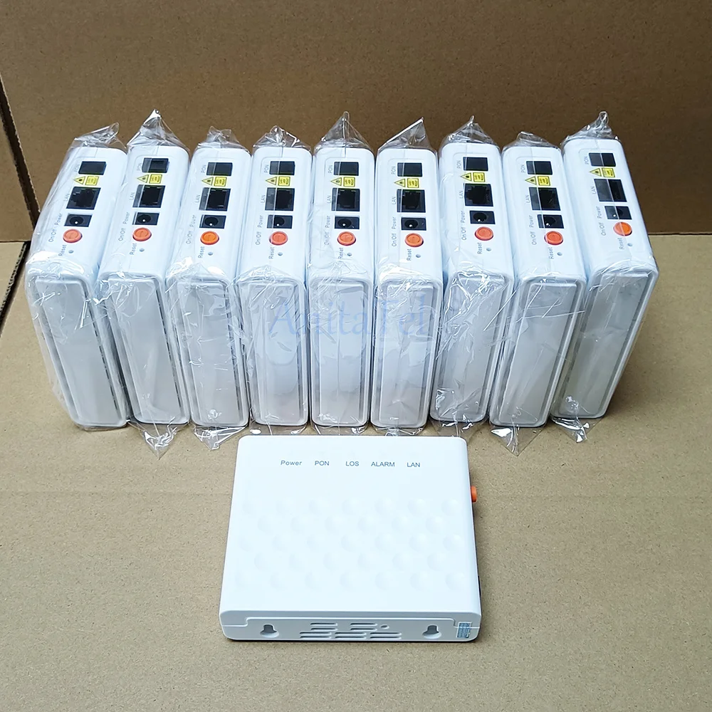 10pcs/lot F601 New shell GPON ONU ONT 1GE Port Fiber Modem Optical Router ONU GPON Terminal English Firmware V6.0