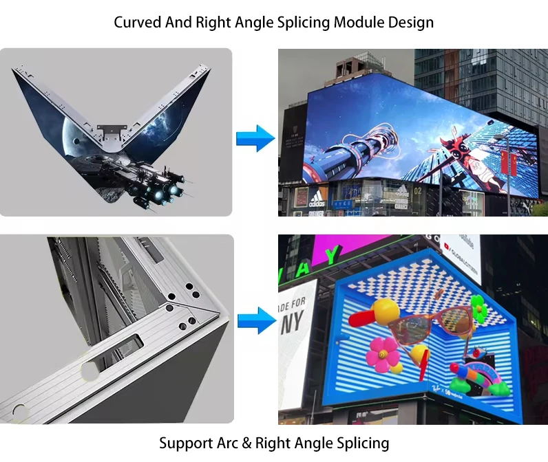 3840 هرتز/ثانية HD معدل التحديث مخصص سطوع عالية مقاوم للماء ثلاثية الأبعاد الزاوية LED جدار الفيديو في الهواء الطلق لوحة عرض إعلانات