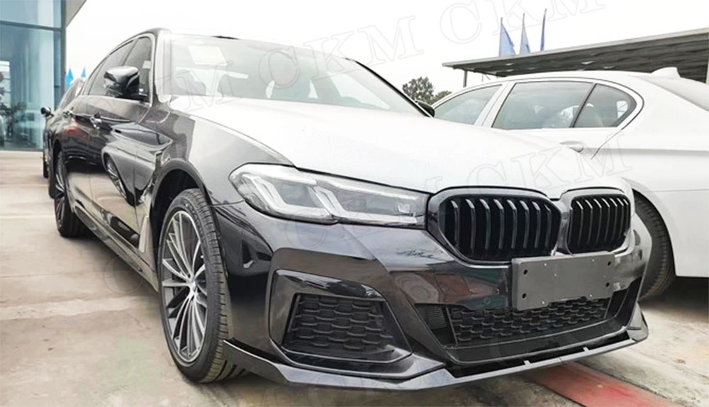 

ABS Carbon Look Material Front Bumper Lip Chin Spoiler Car Decoration For BMW 5 Series G30 G38 M Sport FD Style 2021 2022