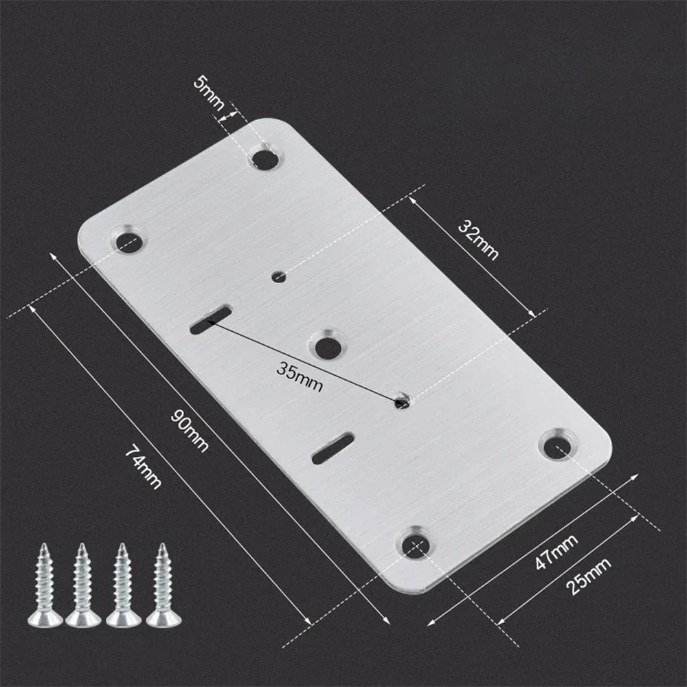 1/2/4Pair Hinge Repair Plate Cabinet Furniture Drawer Table Repair Mount Tool Hardware Stainless Steel Hinge Fixing Plate image 5