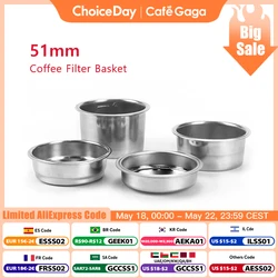 Cesta de filtro de café de 51mm para Delonghi EC680 EC685, repuesto de acero inoxidable para portafiltro sin fondo, accesorios de Espresso