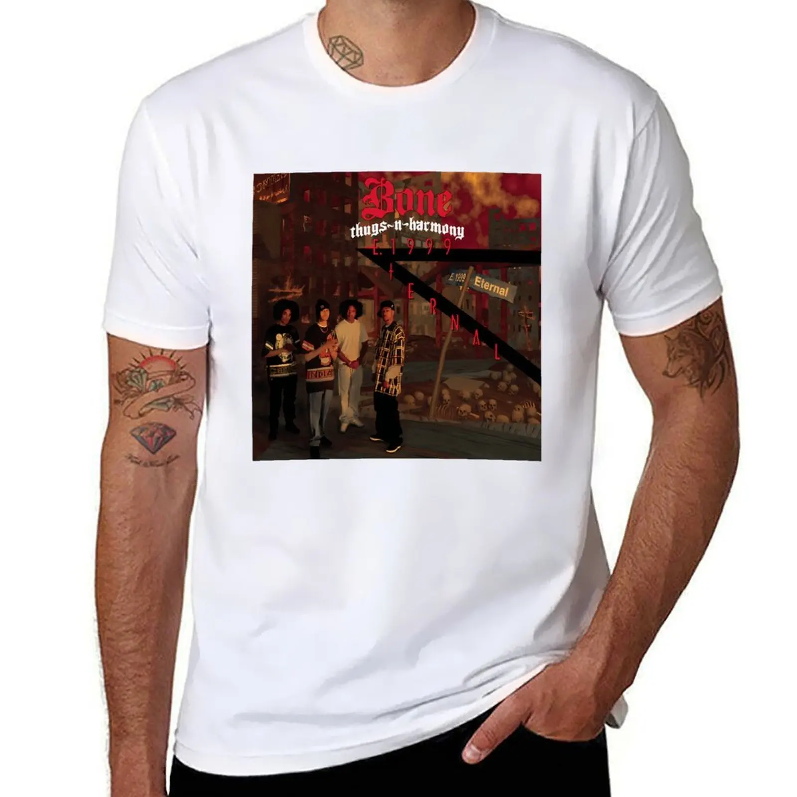 

E 1999 eternal T-Shirt Casual Loose Short Sleeve Tee for Men