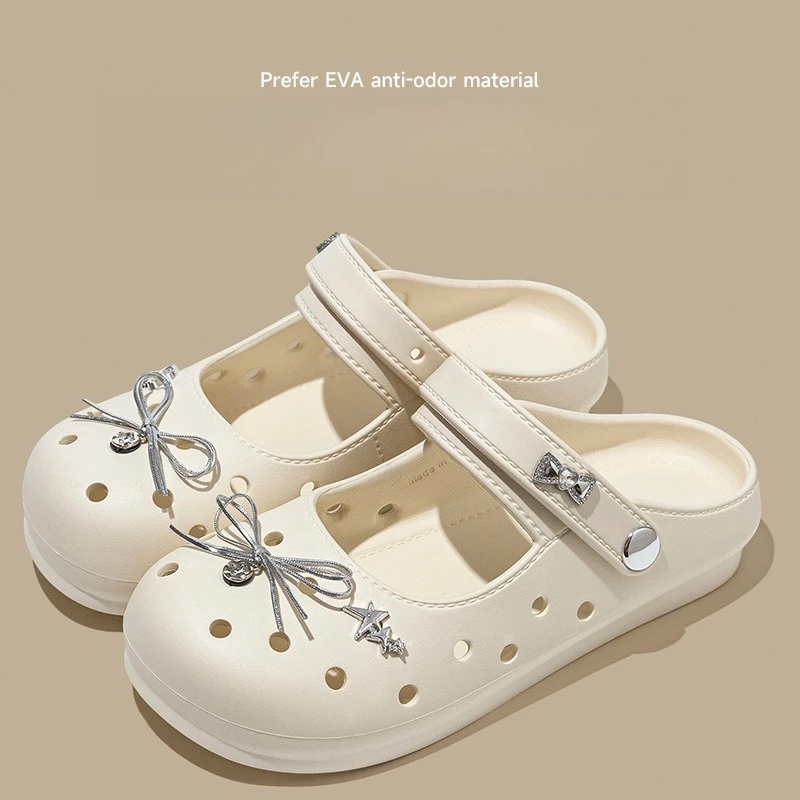 

Mary Jane Clogs Women EVA Clogs Platform Garden Shoes Summer Outdoor Hollow Out Sandals Breathable Beach Slippers Sweet Style