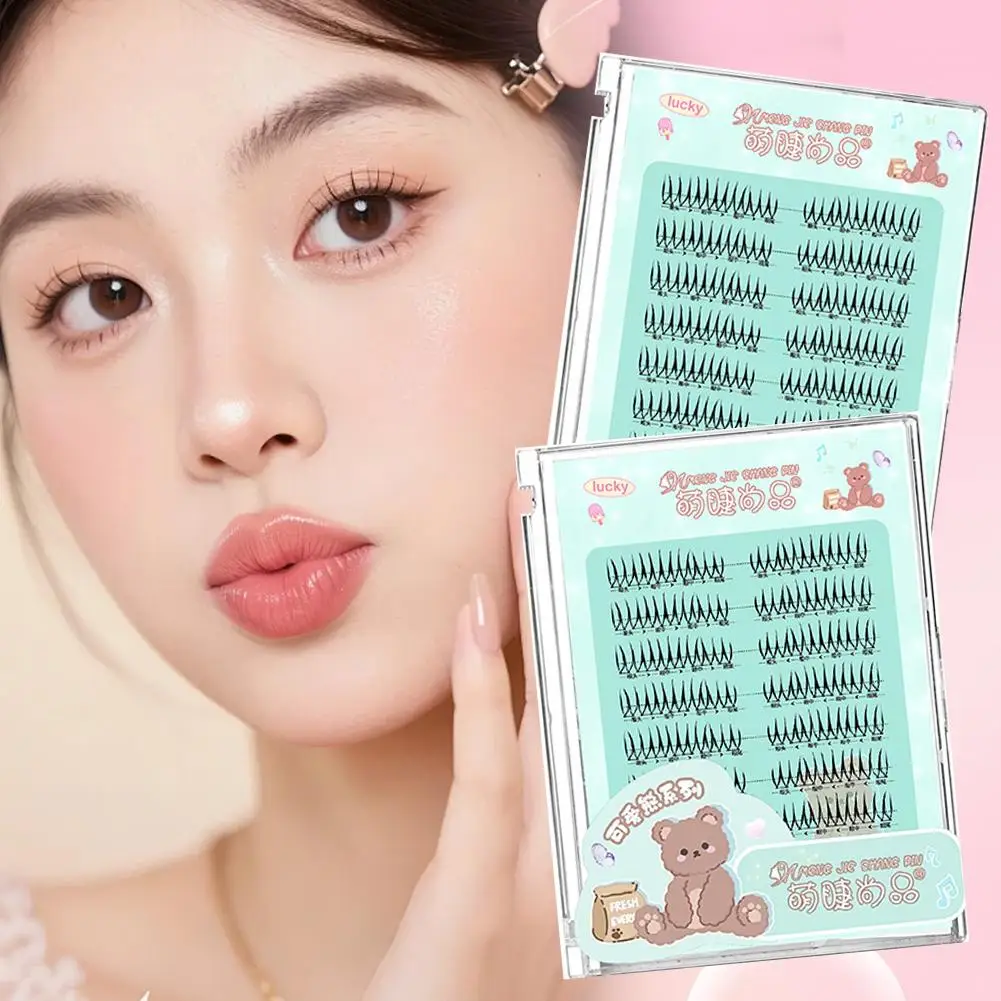 Korean Girl Group Eyelashes Flexible And Curled Natural Eyed False DIY Magnifying Eyelashes Eye Makeup Double Tool B6N1