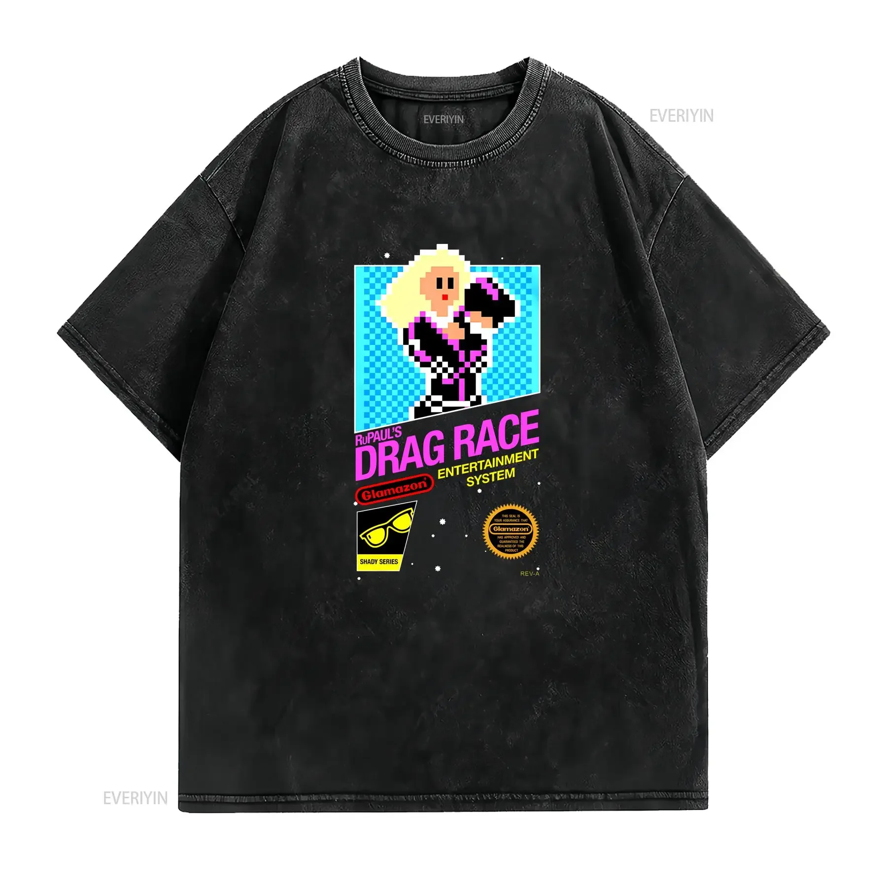 تي شيرت Rupaul S Drag Race 8 بت تي شيرت عتيق برسومات مغسولة ناعمة كاجوال للجنسين للارتداء اليومي ملابس خروج عصرية قابلة للتنفس