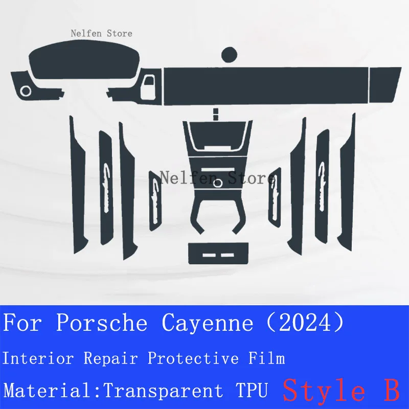 For Porsche Cayenne(2024)Hybird Car GPS Navigation  Film LCD Screen TPU Protective   Protector Decoration Stickers