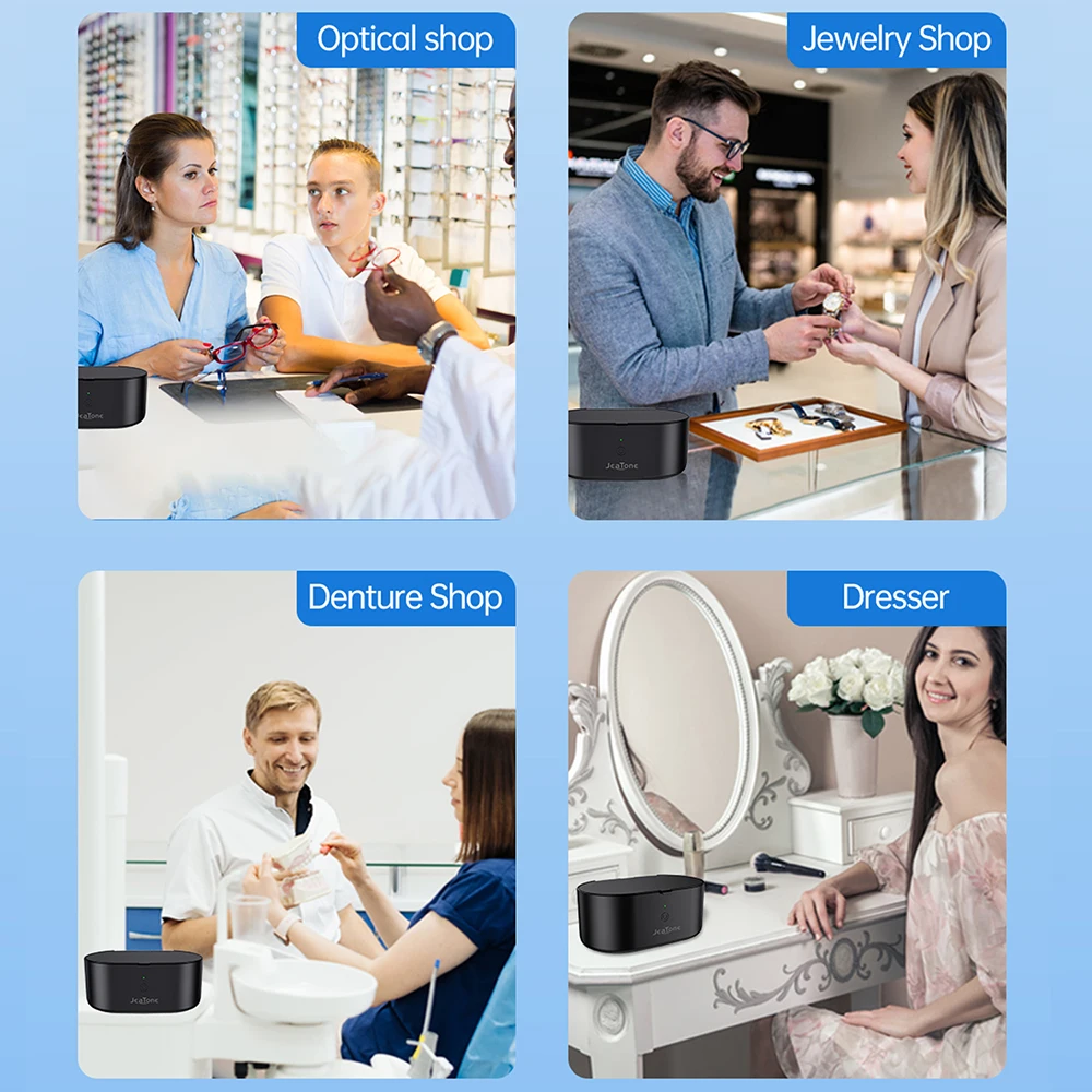 New Household 600ML Ultrasonic Cleaner 46KHz Professional Jewelry Brace Glasses Jewelry Cleaning Machine Bath for Earrings False