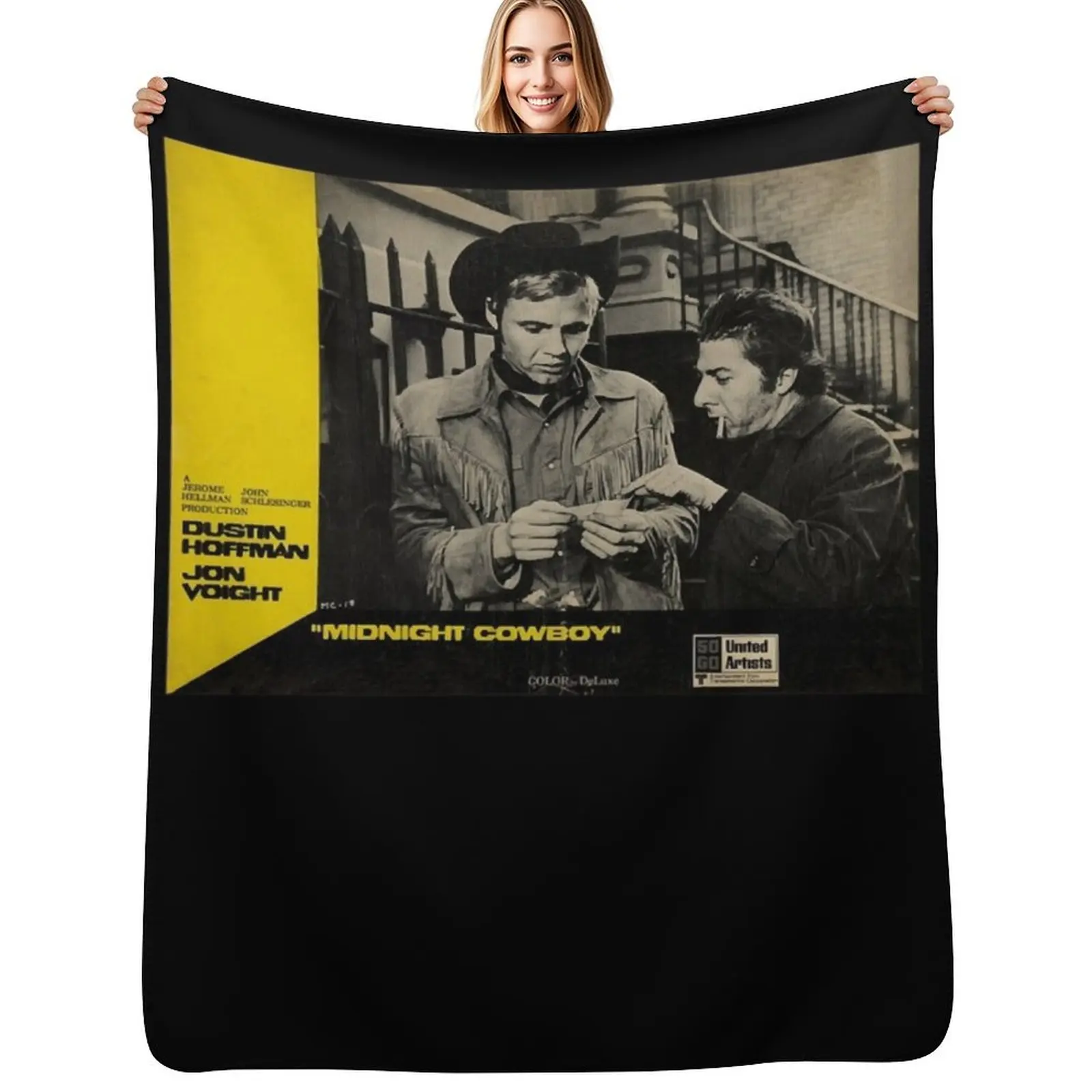

Midnight Cowboy Lobby Card Classic Throw Blanket Flannel Travel Sleeping Bag valentine gift ideas Blankets
