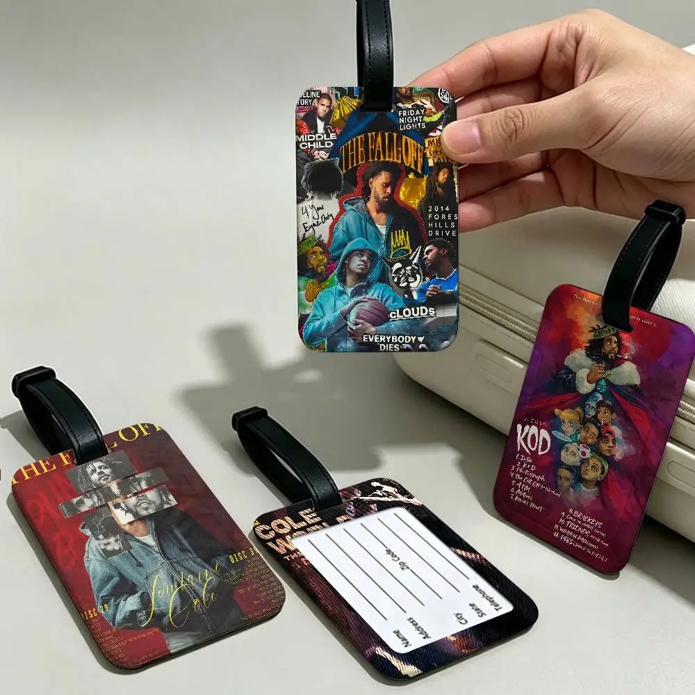 Singer J-J.Cole Music Album PVC Waterproof Luggage Tag Anti lost Information Card Cover For Student Bag Travel Suitcase