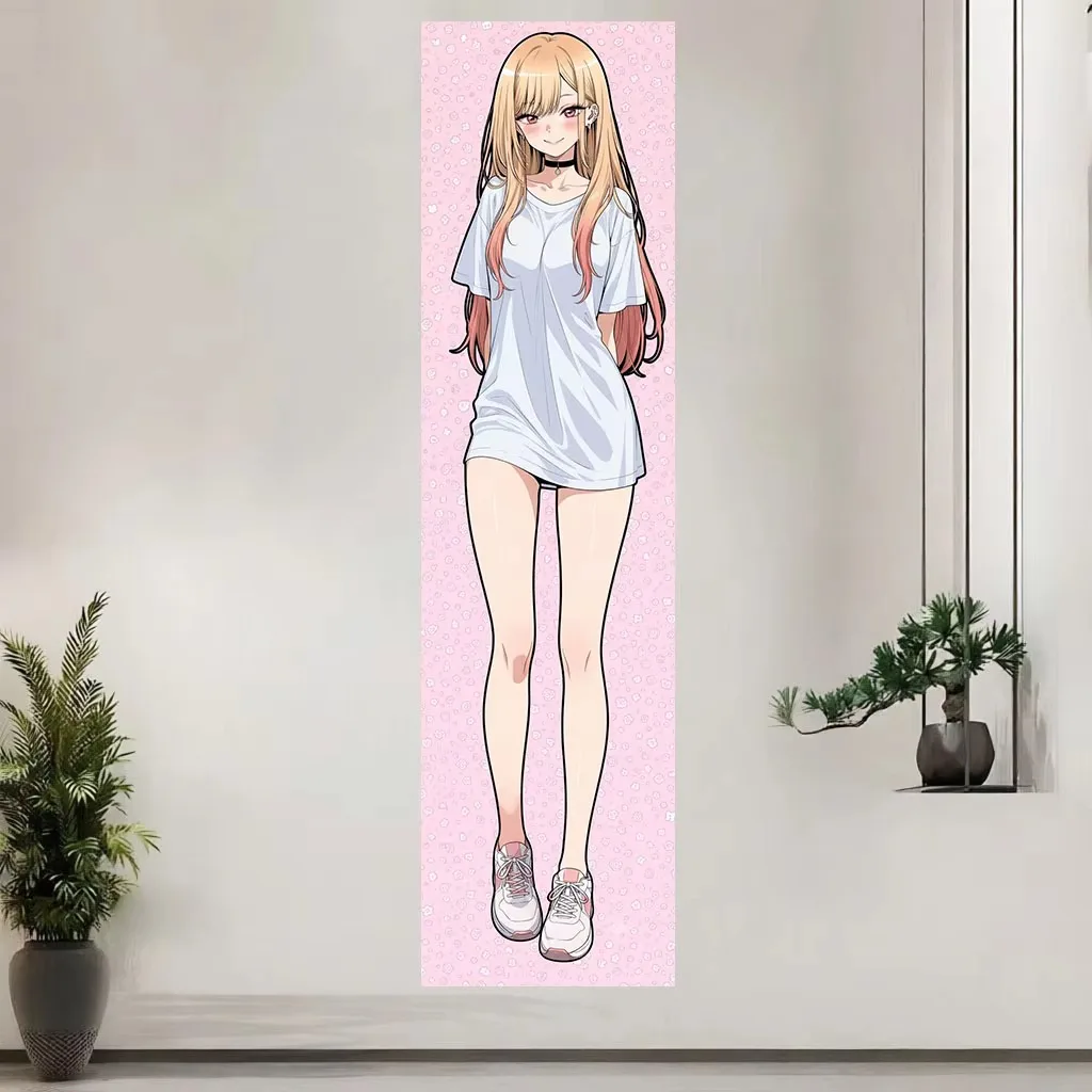 M-Marin Kitagawa Gradient Hair Tapestry, Floral Tee Sneakers Wall Hanging for Teen Girls Dorm Streaming Room Decor