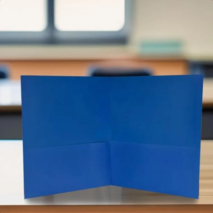 Cartelle a 2 tasche blu scuro, confezione da 25