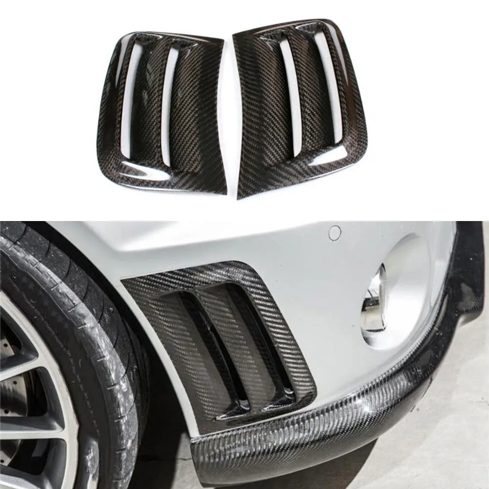 Carbon Fiber/FRP Prime Front Bumper Side Air Vents Trims Cover Stickers Frame For Benz C Class W204 C63 AMG 2008-2011