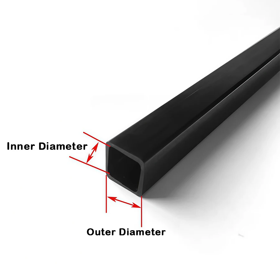 10PCS Carbon Fiber Square Square Interior 2mm 3mm 4mm 5mm 6mm 8mm 10mm OD x 500mm Lightweight High-Strength for DIY UAV& Models