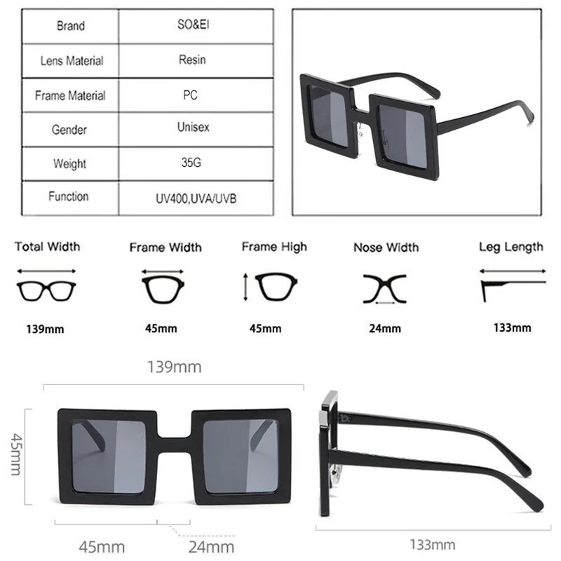 نظارات شمسية مربعة صغيرة للرجال والنساء ، فريدة من نوعها ، رجعية ، عدسة مزدوجة اللون ، ظلال ، UV400 ، رائجة ، خارجية ، موضة