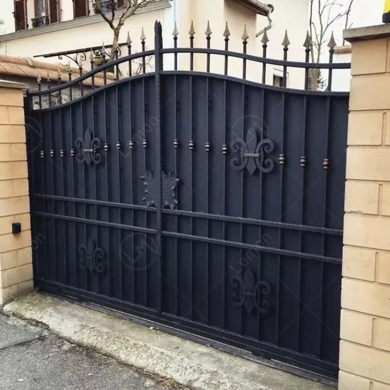 تصنيع الصين تصميم ممتاز لبوابة الحديد المطاوع / بوابات حديدية فاخرة للمنازل #1