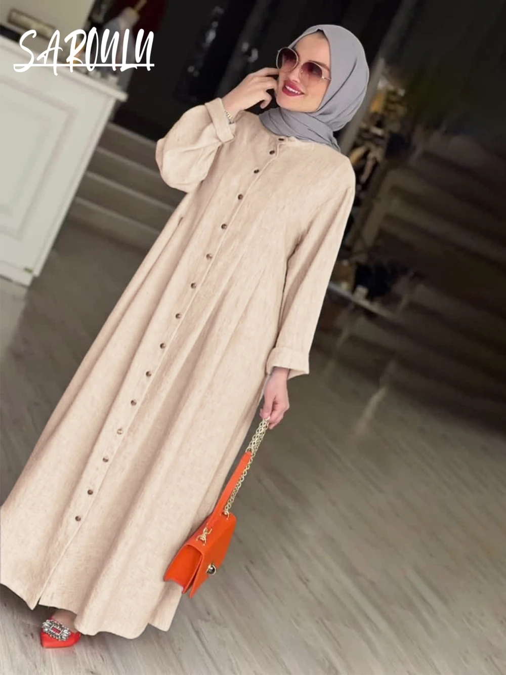 

High Neck Arabic Women Long Evening Dress Casual Modest Pleated Jacket On Sale Stylish Plus Size Gorgeous Party Gowns