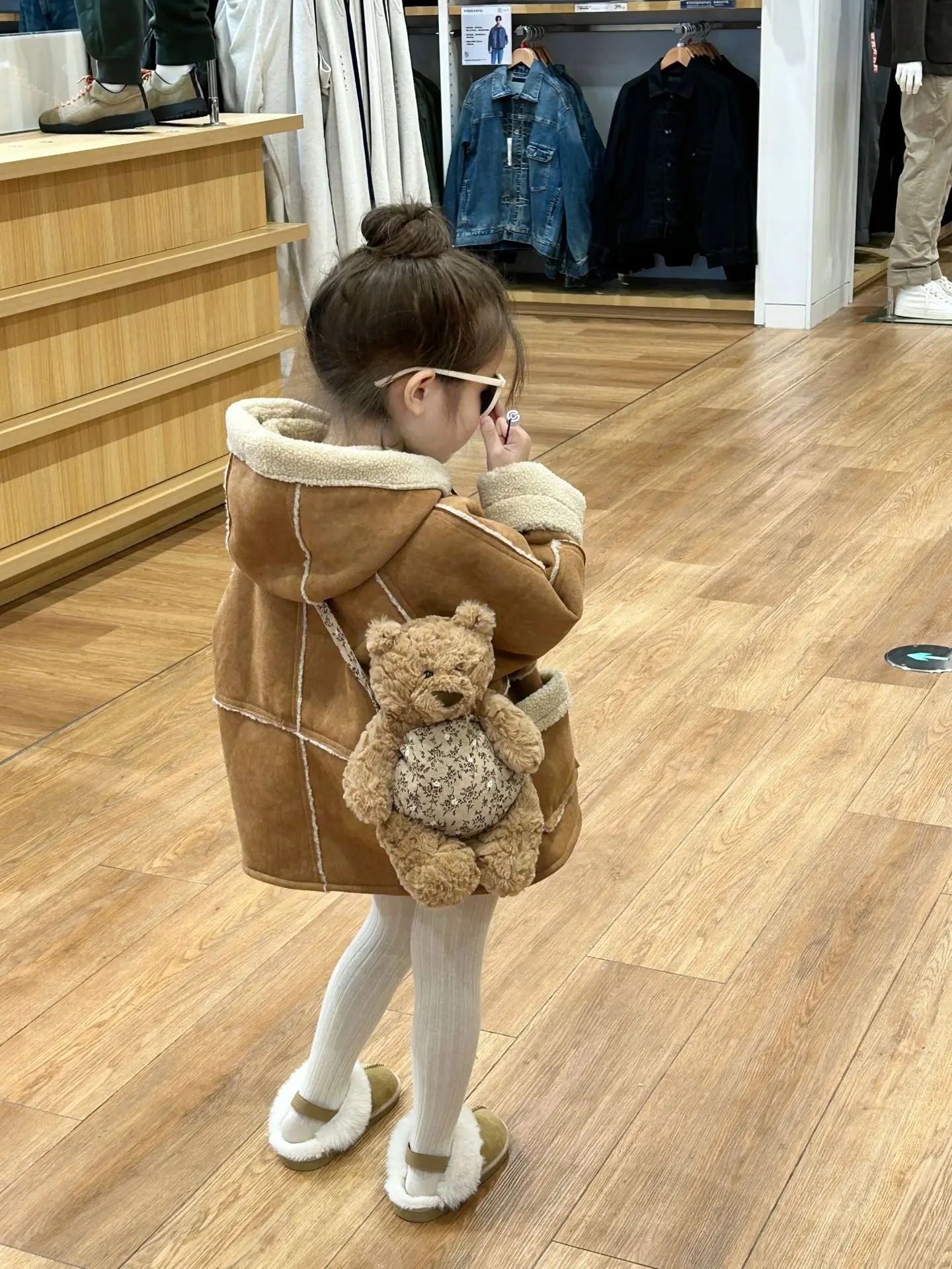 

Winter Korean Style Girl's Lamb Wool Suede Coat