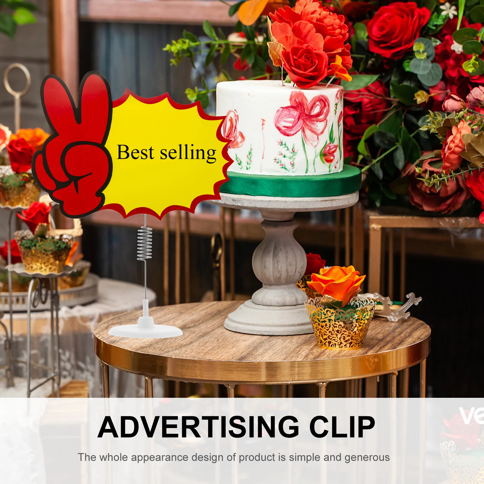 5Pcs Spring Wobble Tag Holder Easy Fix Round Plate Label Stand for Retail Shop Display Sign Holder Rack Standing Label Rack