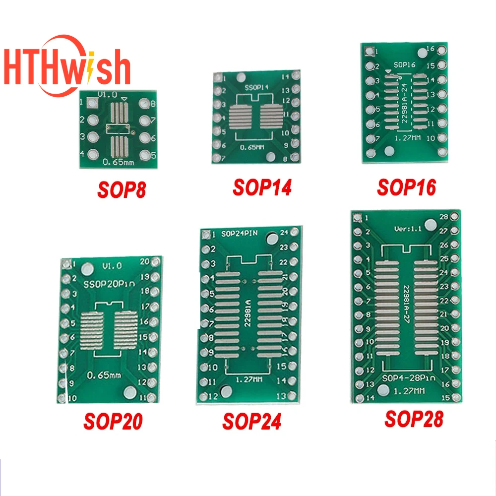 SOP TSSOP SSOP Board TO DIP Adapter Converter Plate SOP8/14/16/20/24/28 turn DIP8/14/16/20/24/28 SMD To DIP IC Adapter Socket