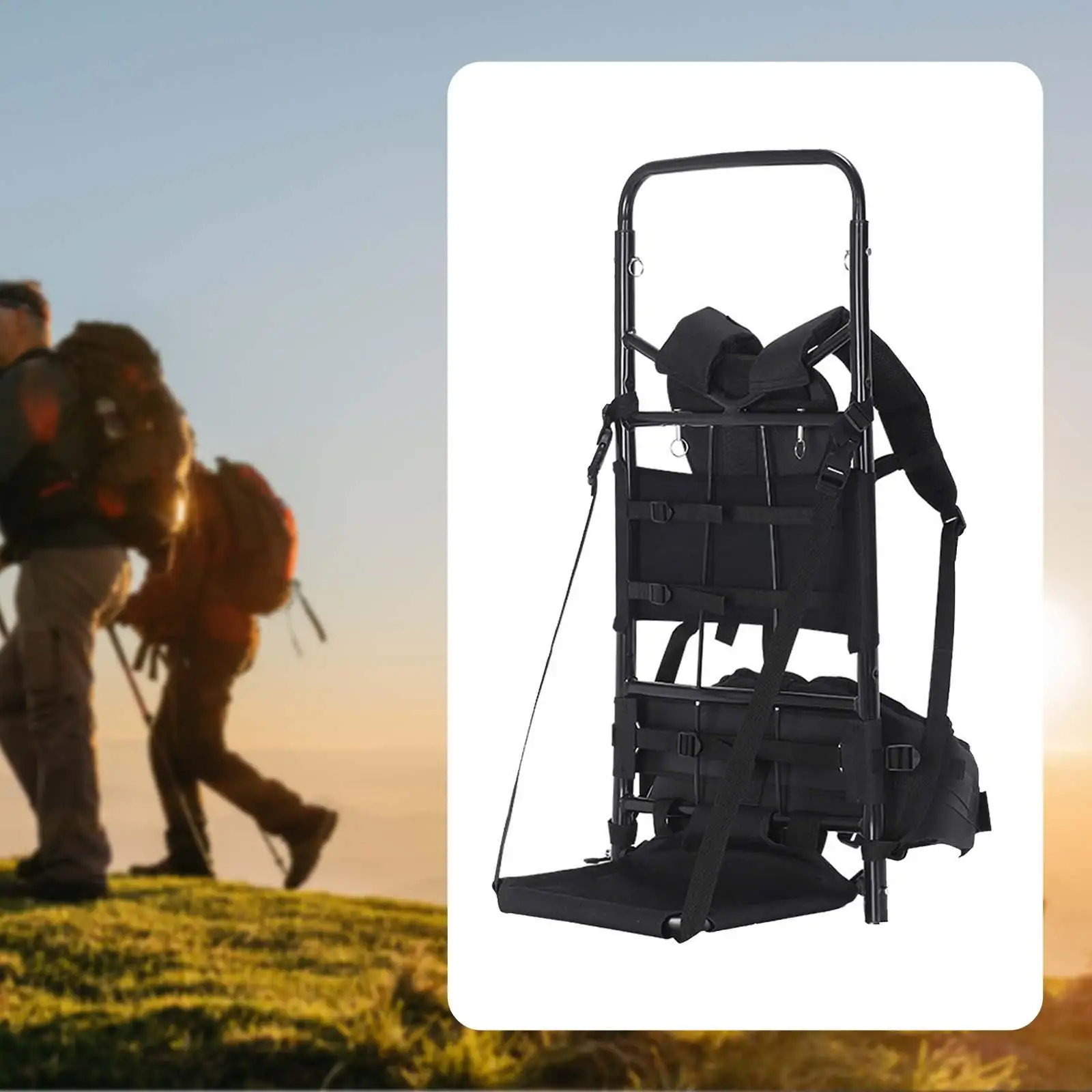 Heavy Carrying Backpack Frame Adjustable Shoulder Straps Sturdy Practical Multifunction Rucksack Carrier for Climbing Fishing