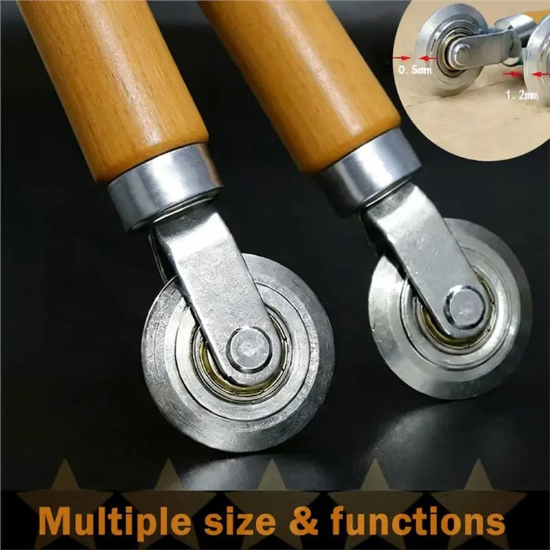 ABFI For Cardboard For Box Resizer Tool Kit-Pack Of 3, Wood Handle Scoring Tool For Bookbinding