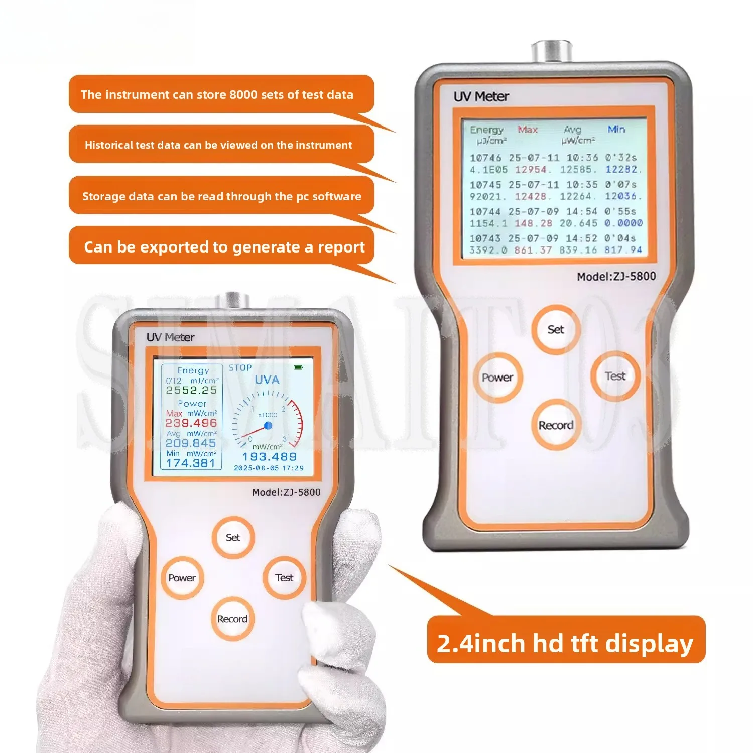 ZJ-5800 UV Irradiance Meter, Radiometer, Power Meter, UV Energy Meter, Intensity Tester for LED UVC