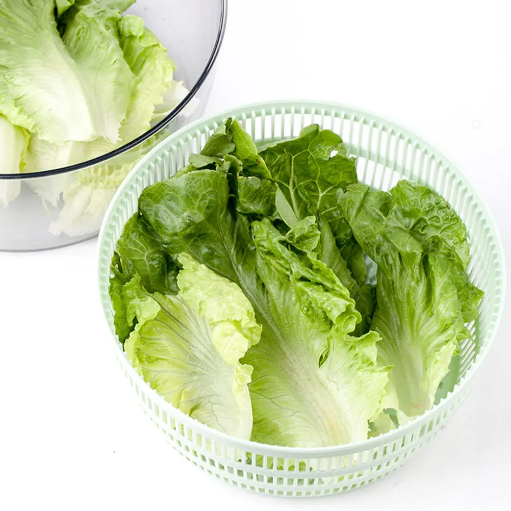 

1Pcs Manual Drain Basket Large Capacity Olive Green Fruit Vegetable Crank Drainer Plastic Storage Simple Household Kitchen