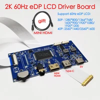 Mini HDMI a EDP 30Pin/40Pin pantalla IPS 60Hz LCD controlador placa Monitor portátil TYPE-C 1366*768 1920*1080 2560*1440 1600
