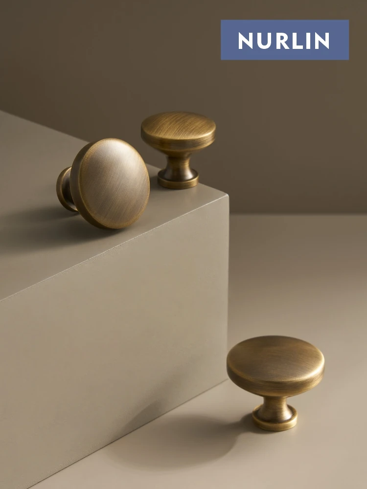 Nurlin boutons de meubles en laiton massif armoires en Bronze Antique poignées de porte disponibles en trois tailles CH032