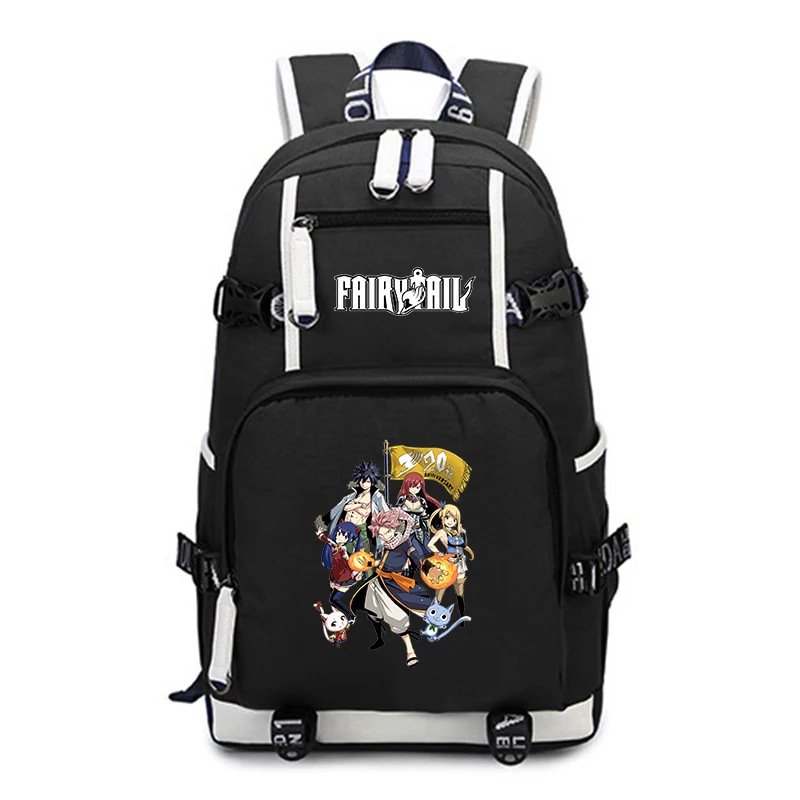 New Fairy Tail Printed Backpack Large Teenager Backpack Boys Schoolbag Laptop Bookbag Men Women Outdoor Travel Bag Mochila