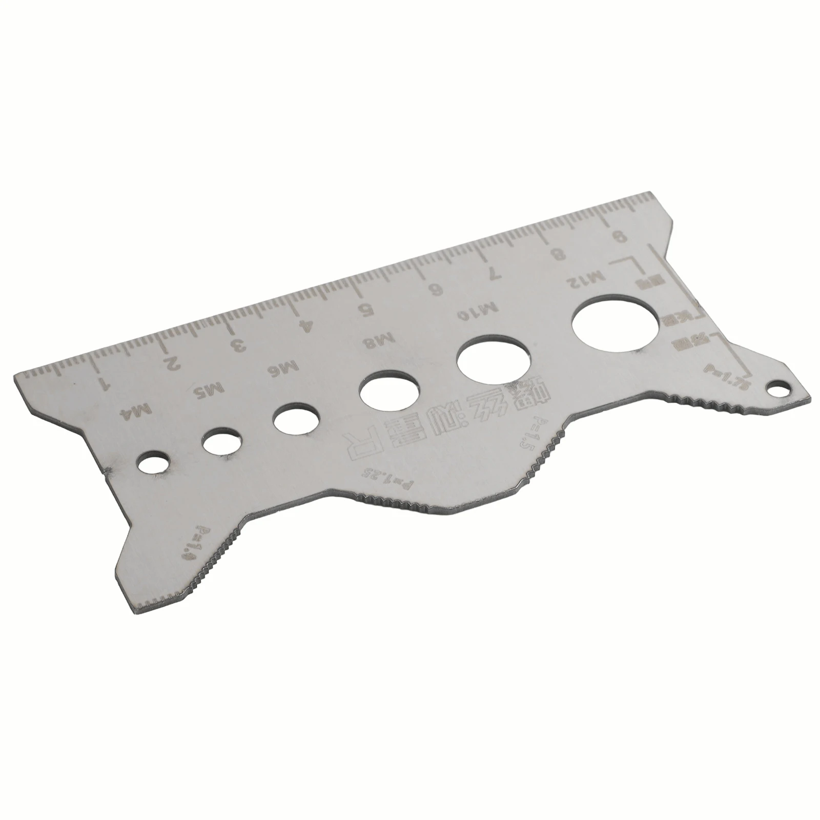 Calibro per filettatura Vite in acciaio inossidabile Calibro per passo filettatura Righello Strumento di misurazione Lunghezza Diametro da 1 mm a 100 mm Calibro per passo