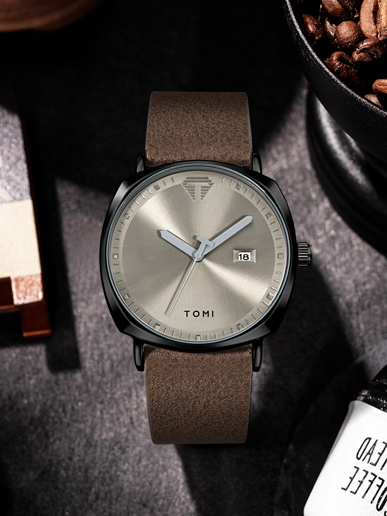 TOMI Neue 2PCS Luxury Business Männer Uhr Geschenk Box Set Einfache und Casual Männer Kalender Quarzuhr Stift Reloj männer Urlaub Geschenk – Detail 13