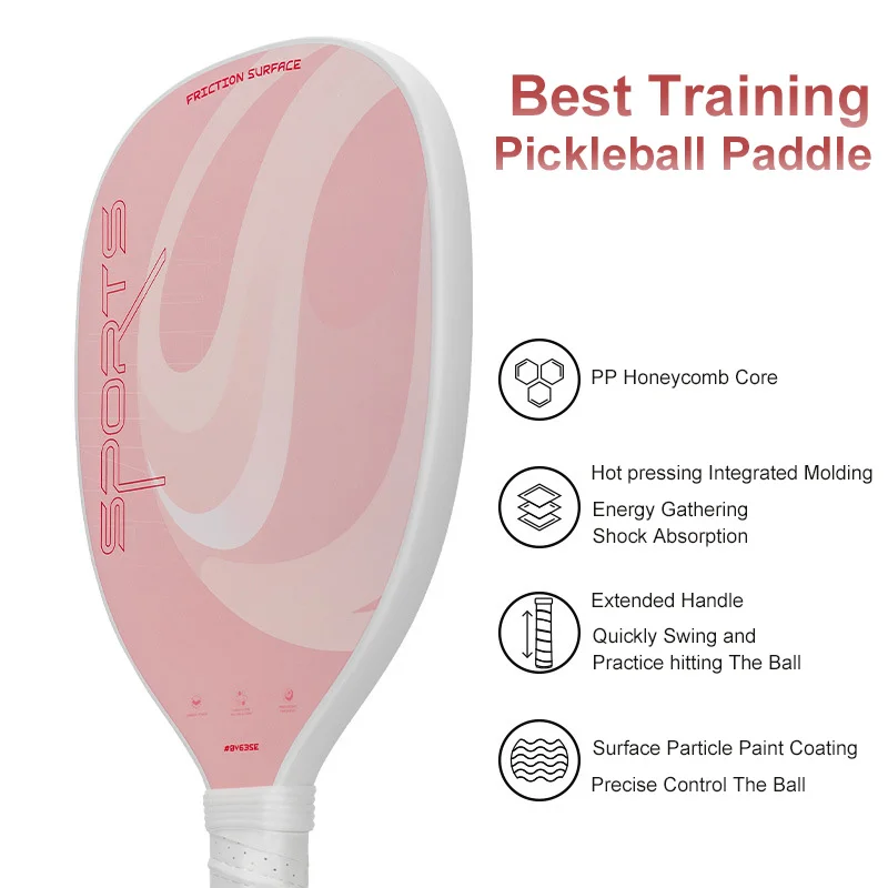 Lightweight 16MM Thickness Long Handle Hot Pressed Integrated PP Honeycomb Core Carbon Fiber Pickleball Paddle Training Racket