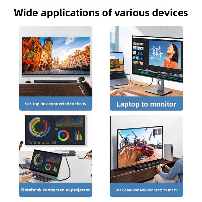 كابل فيديو 8K HDMI 2.1 متوافق مع 48 جيجابت في الثانية عالي السرعة 4K@120 هرتز 8K@60 هرتز 48 جيجابت في الثانية محول لـ RTX 3080 eARC HDR PC صندوق التلفزيون المحمول