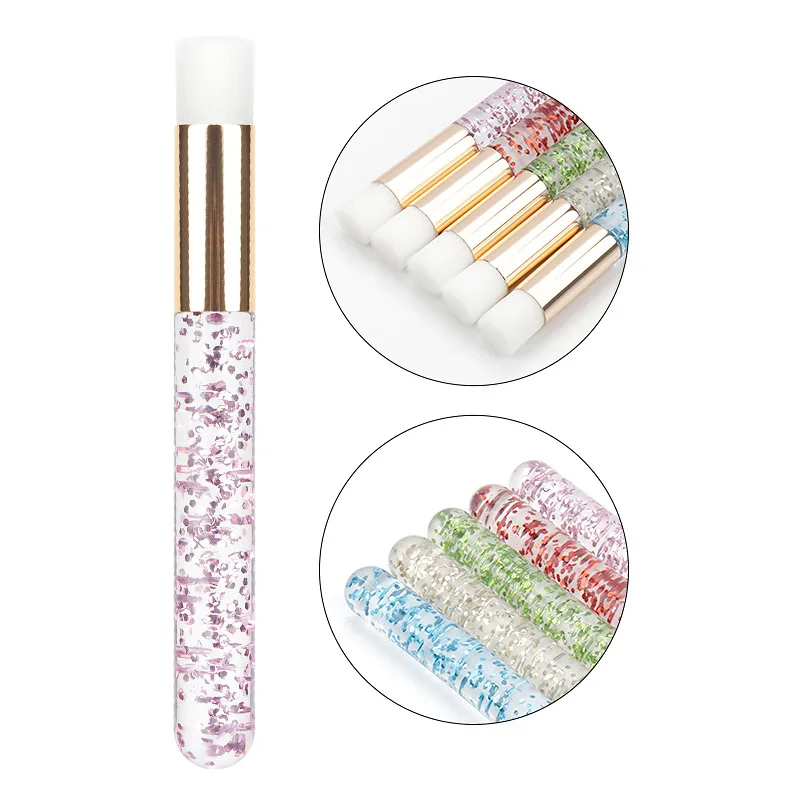 5pcs Eyelash Cleaning Brush Lash Extension Applicator Crystal Microbrush Eyebrow Lashes Wash Shampoo Clean Makeup Brush