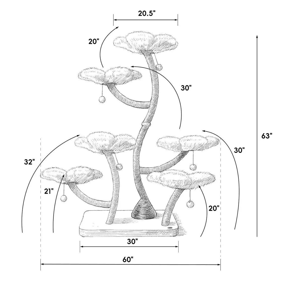 Modern Flower Cat Tree, Multi-Level Cat Tower with Soft Platforms for Large Cats & Kittens, Cat Supplies