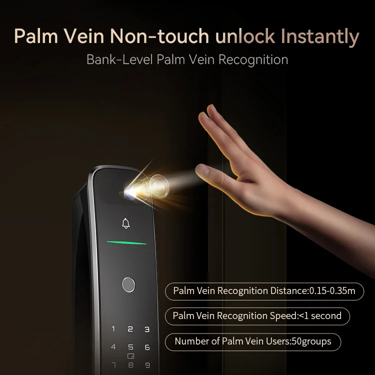 001 3D Face Recognition Palm Vein Fingerprint Digital Intellig Smart Lock Tuya APP Remote Control Password Electronic Door Lock