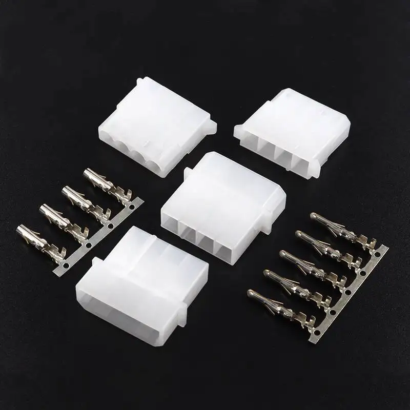 20 Stück Große 4P-Stromsteckverbinder, Stecker-Buchse-Paar, Gummihülle, kaltgepresste Klemme, Federstecker 5,08 mm – Detail 6