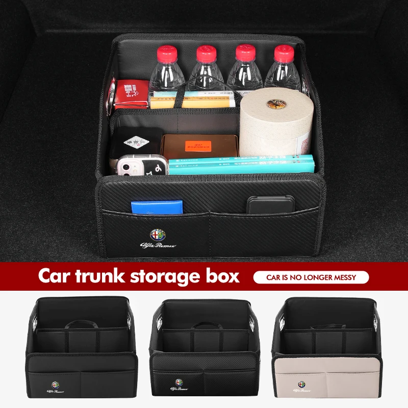 

2026 Горячий складной кожаный органайзер для автомобильных ботинок Alfa Romeo, большая вместительная дорожная коробка для хранения для Alfa Romeo Giulietta GT 159 147 15