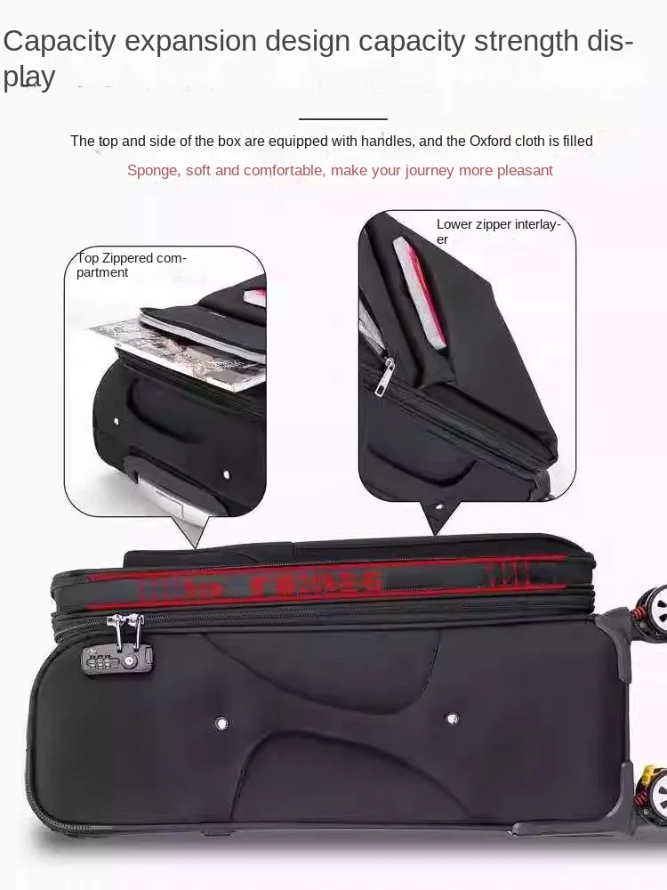 20 30 32 inch Oxford Cloth Suitcase Large Capacity 28인치 여행용 캐리어 Combination Lock Luggage Universal Wheel Cabin Trolley Bags