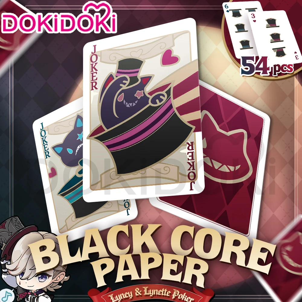 IN STOCK Lyney/Lynette Poker 54 Cards/Set Game Genshin Impact DokiDoki Fontaine Lyney Cosplay Props Poker Lyney