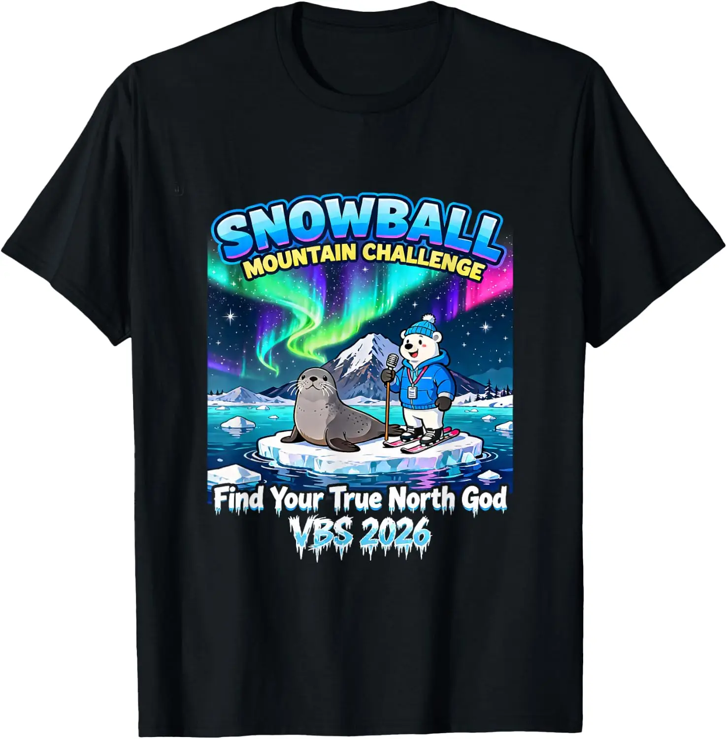 VBS 2026 Snowball Mountain Challenge Adventure T-Shirt 100% Cotton Trendy Y2K Short-Sleeve Tee – Soft, Quick-Drying, & Moisture-Wicking; Ideal for Sports or Casual Wear; Great Gift for Christmas or Halloween.