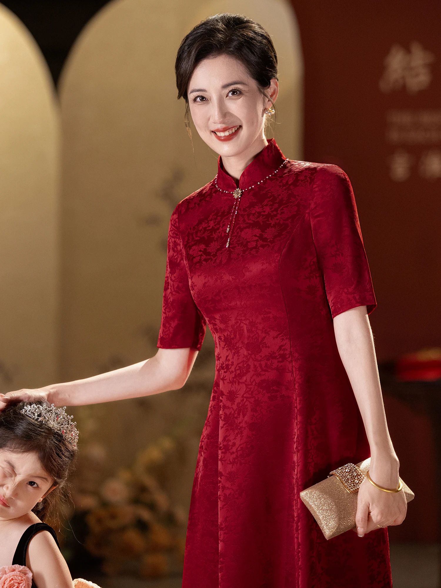 

Новое китайское платье-ципао Ele Wedding Dr для беременных женщин, подружек невест и особых случаев