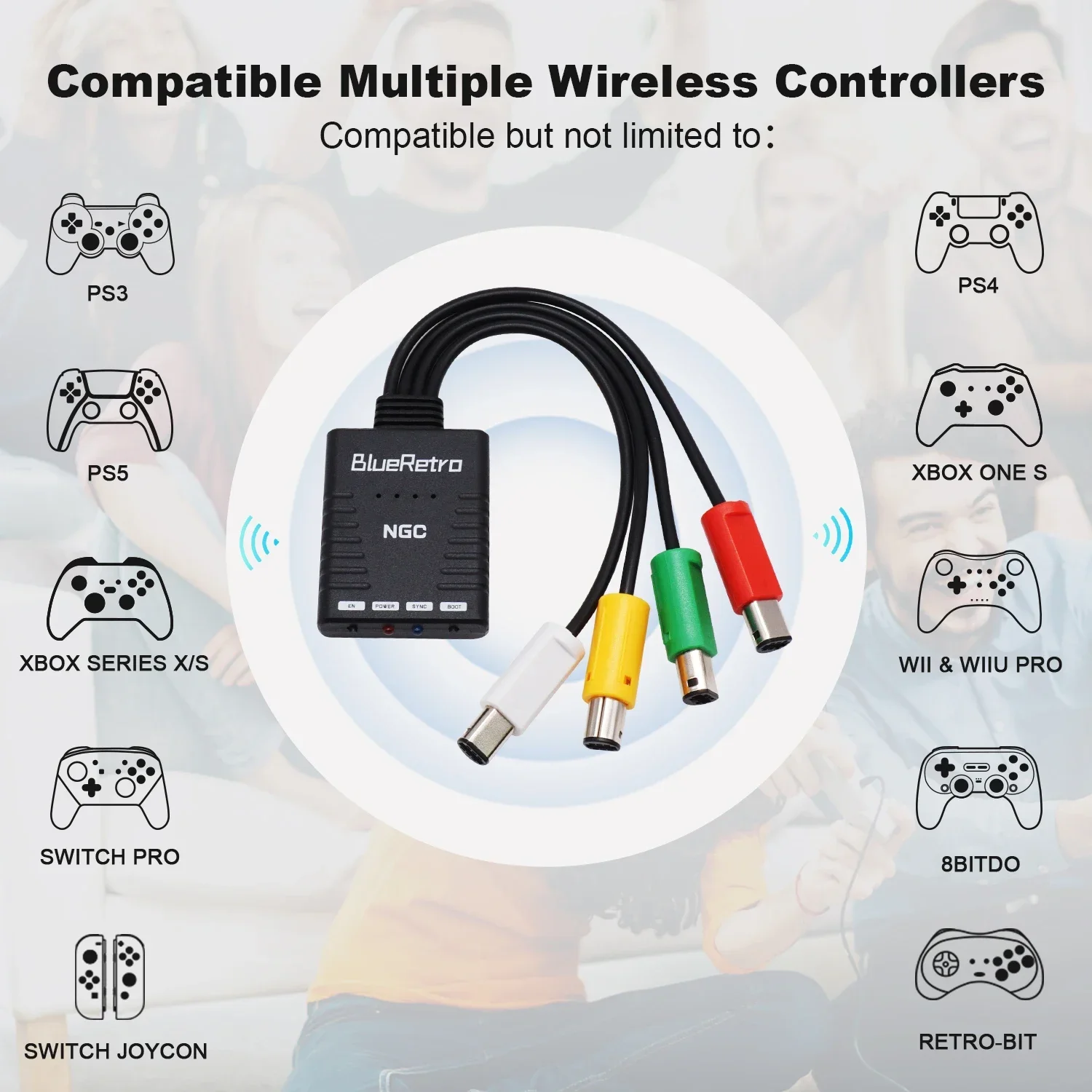 Wireless Game Controllers Adapter BlueRetro For Nintendo Gamecube NGC Console Support Switch PS5 PS4 Wii Wireless Controller