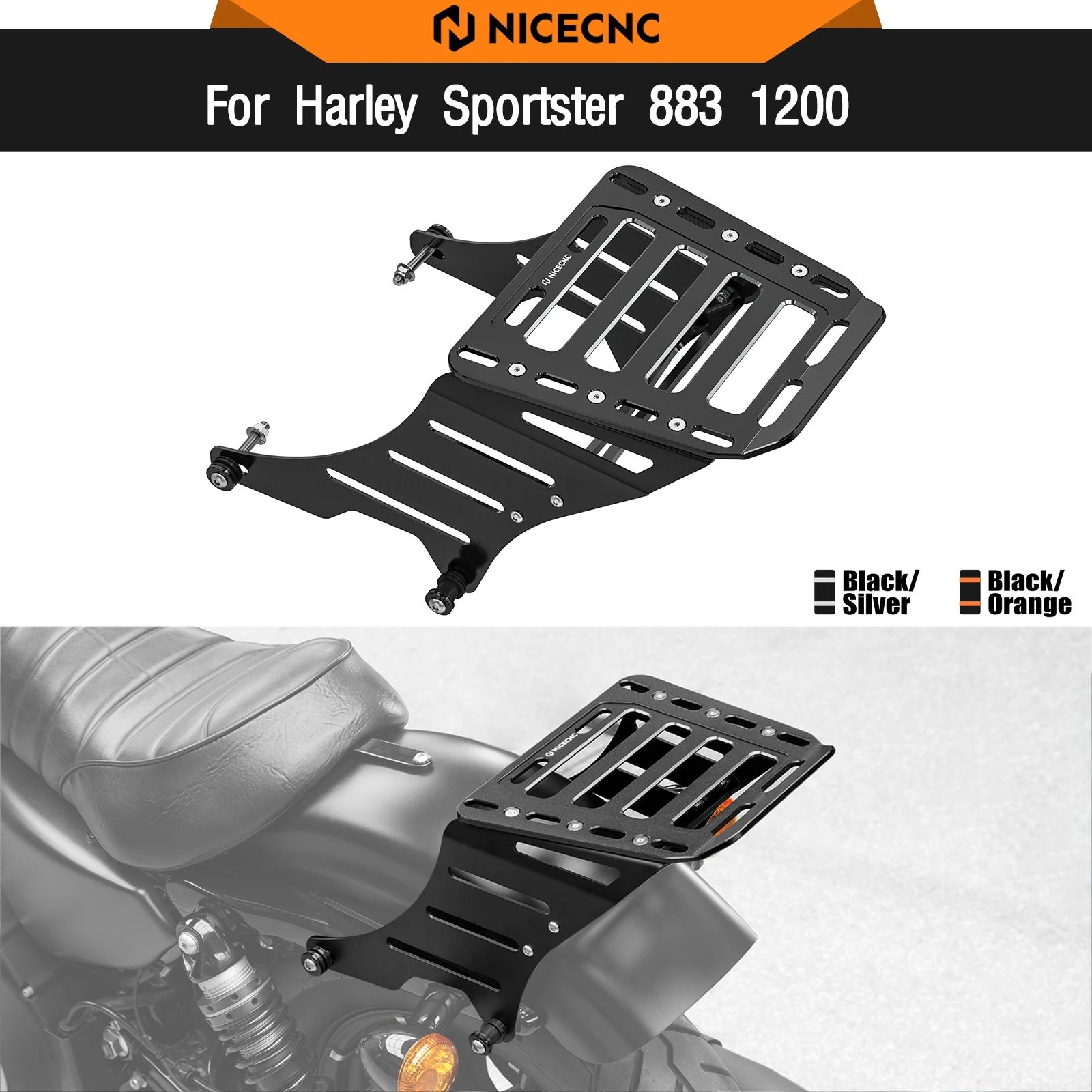 

For Harley Sportster 883 1200 XL883 1200 Rear Luggage Rack Cargo Soft Bags Bracket Iron 883 1200 XL883N XL1200NS XL1200C XL1200N