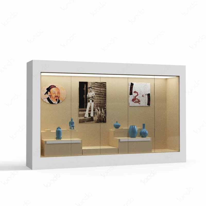 custom，Custom design museum display led counter Rectangle display stand cabinet museum display glass showcase