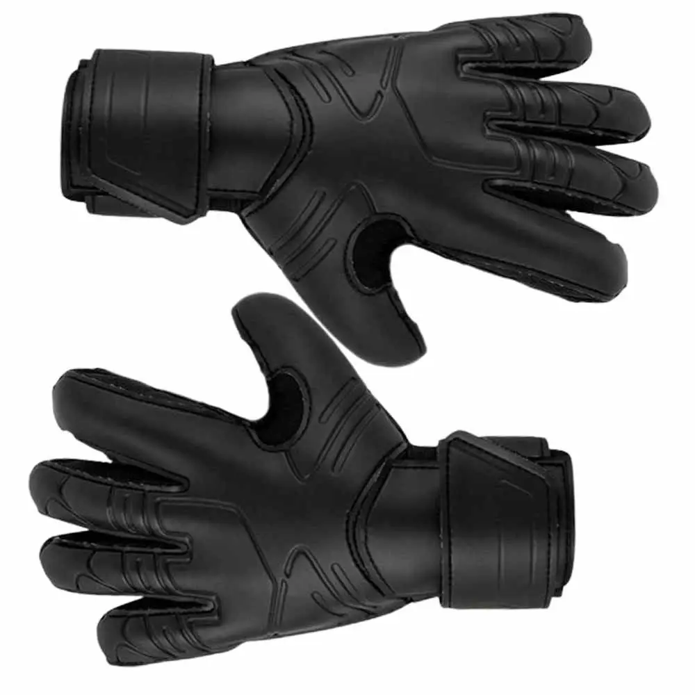 Finger Protection Goalie Gloves Black Wear-Resistant Latex Soccer Gloves Thickened Durable Football Goalkeeper Gloves