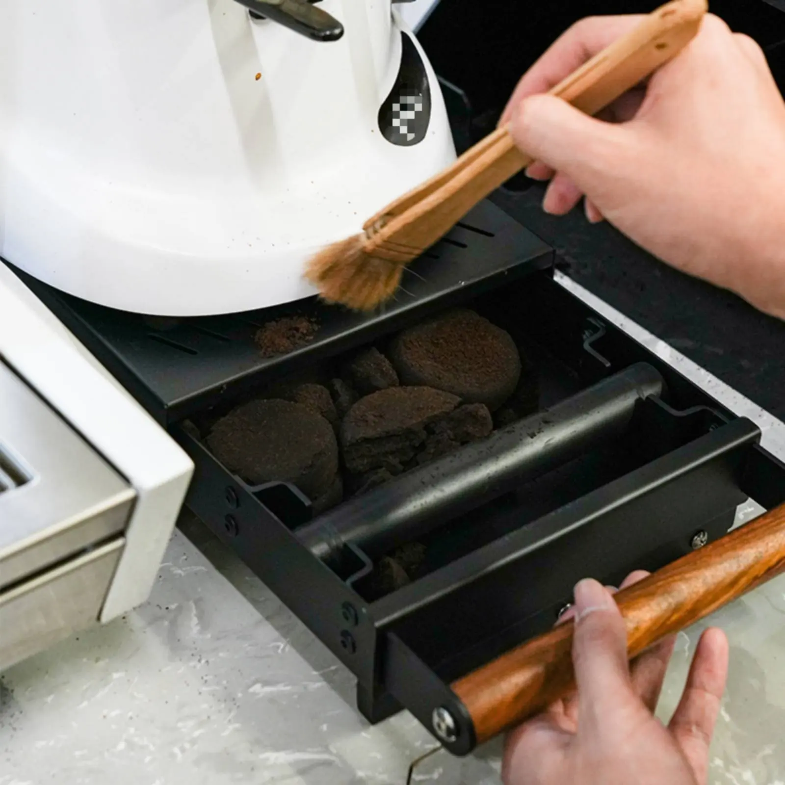 Espresso Knock Drawer Easy to Clean Coffee Knock Box Drawer Coffee Grounds Box Noise Reduction Heat Dissipation Holes