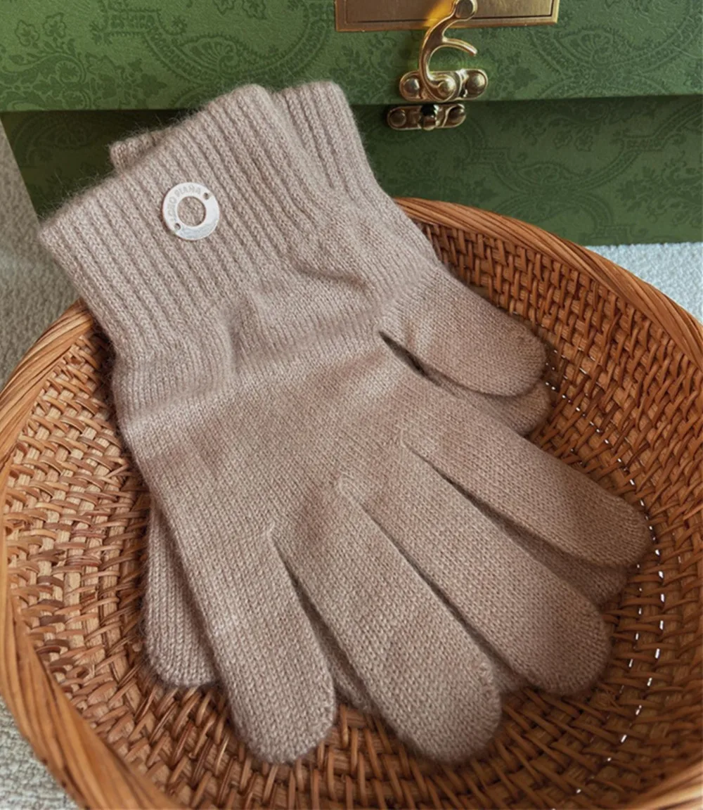 L*P Winter Warm Gloves Men Women universal Cashmere Handmade Mittens 7-colour